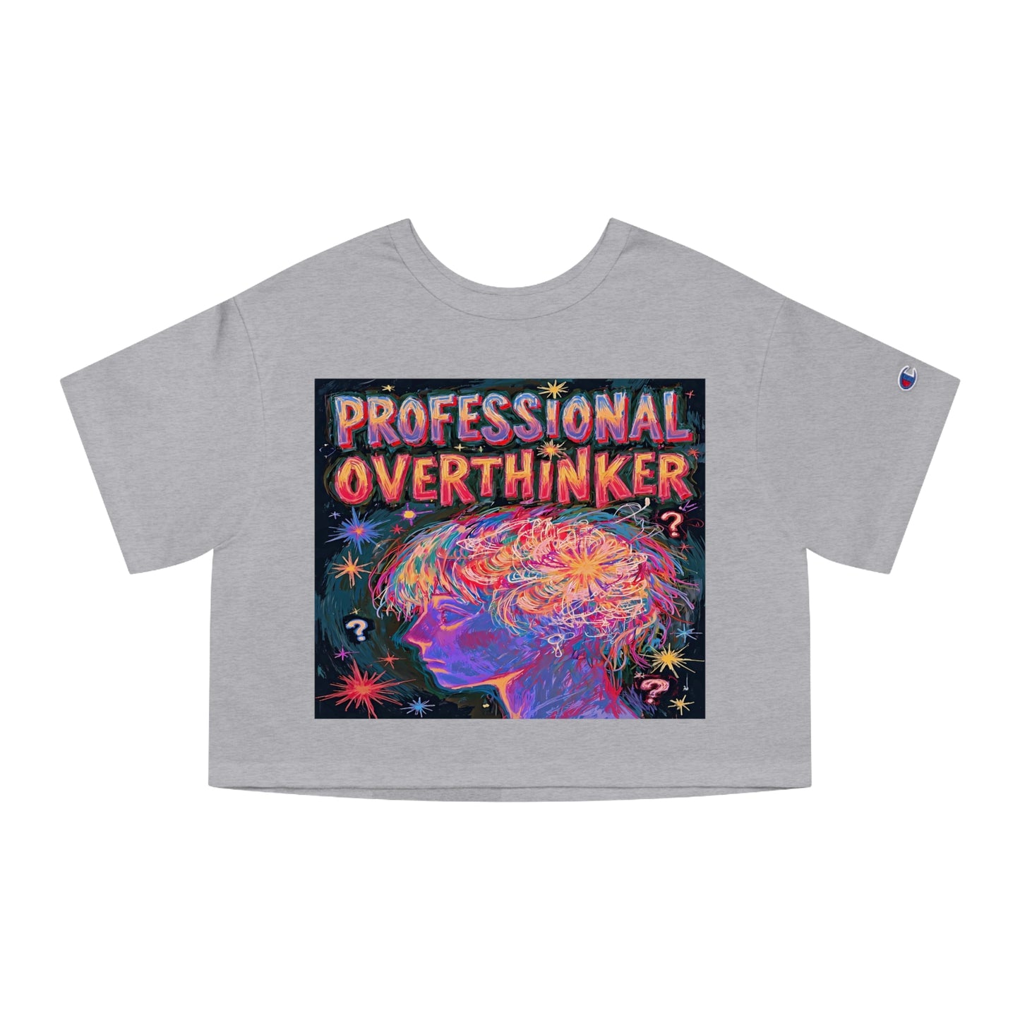 'Professional Overthinker' Champion Heritage Cropped T-Shirt