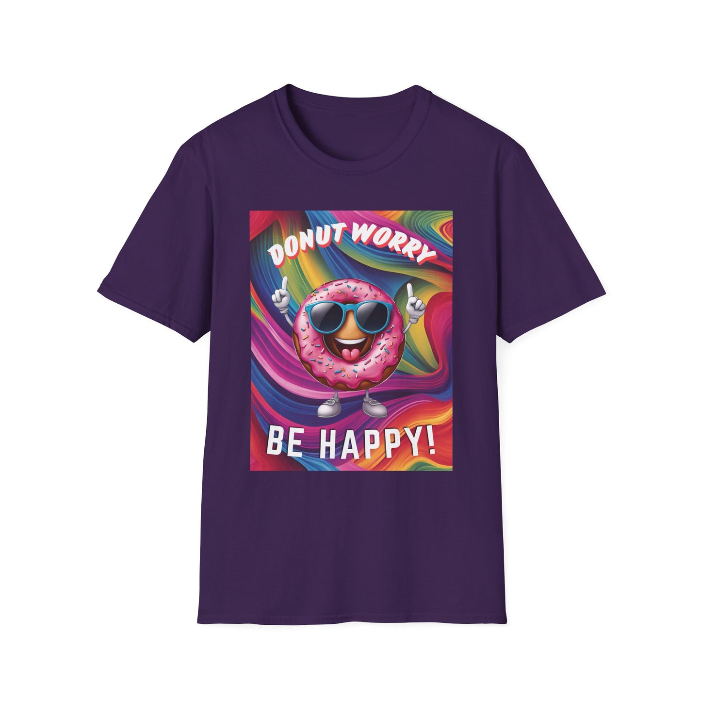 Donut Worry Be Happy – Funny Unisex Soft Cotton T-Shirt