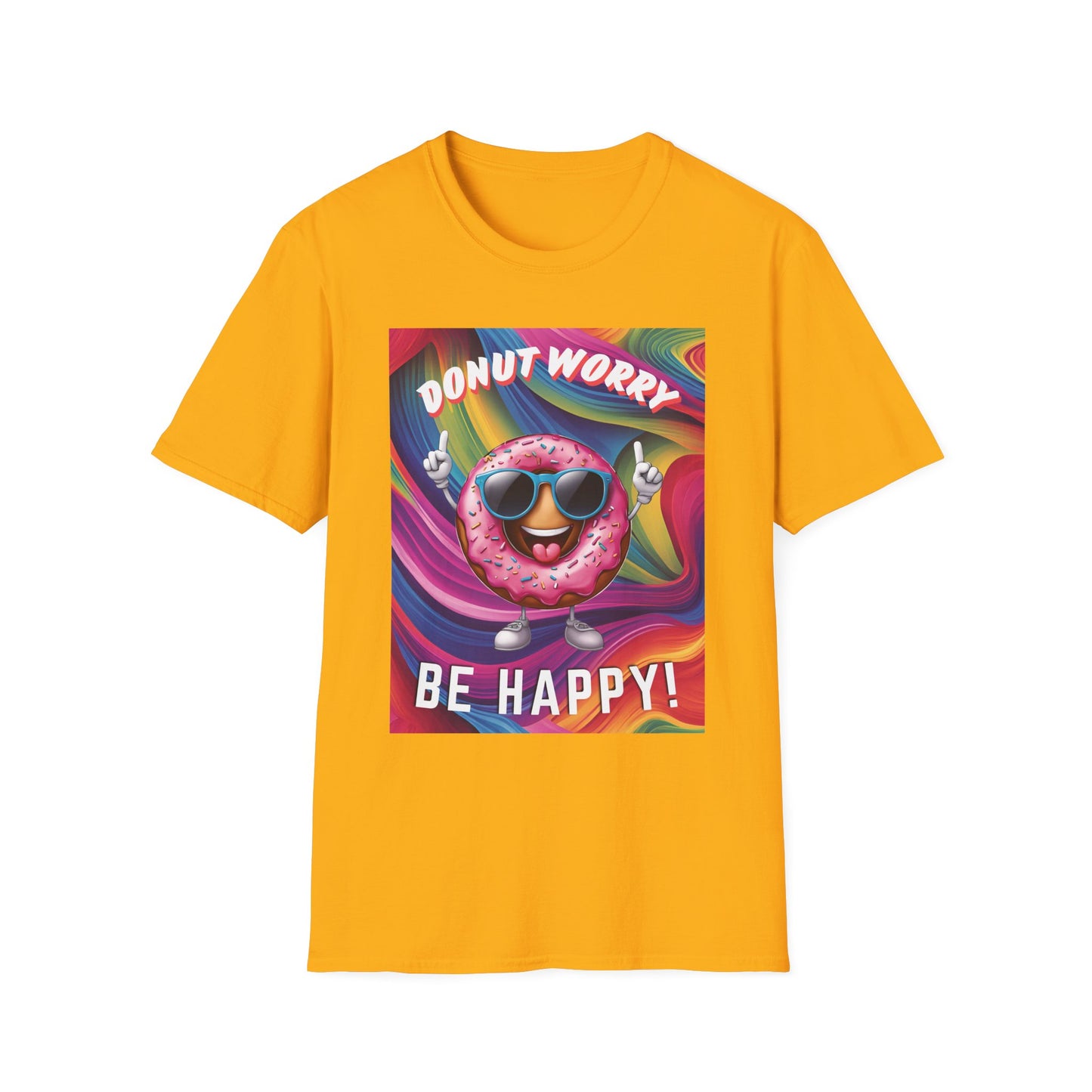 Donut Worry Be Happy – Funny Unisex Soft Cotton T-Shirt