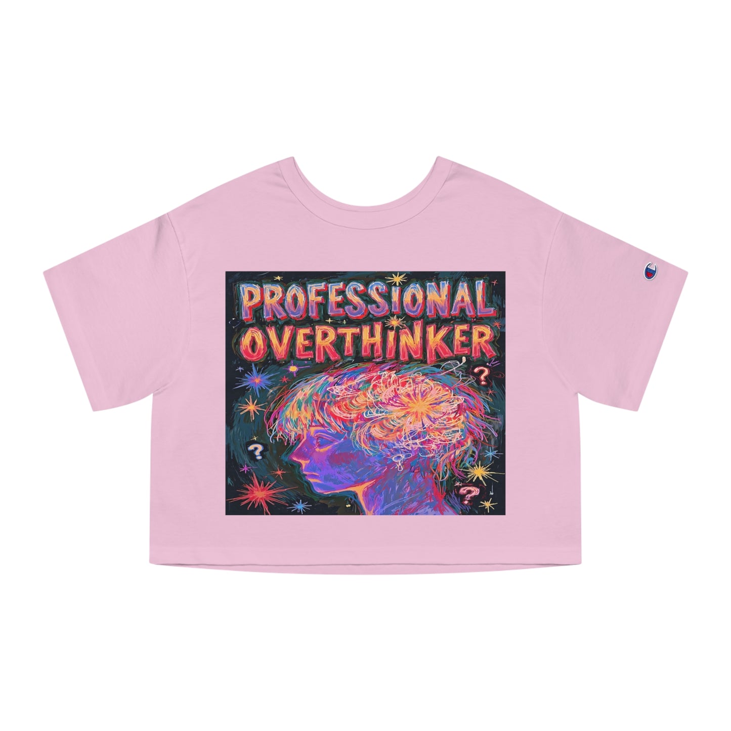 'Professional Overthinker' Champion Heritage Cropped T-Shirt