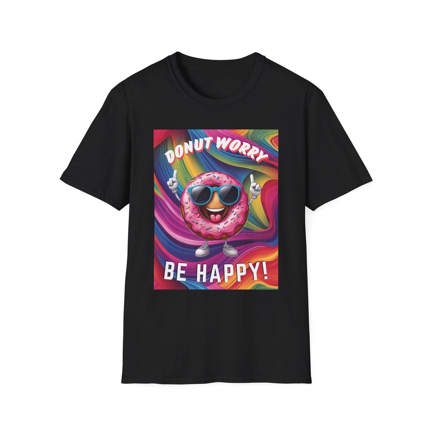 Donut Worry Be Happy – Funny Unisex Soft Cotton T-Shirt