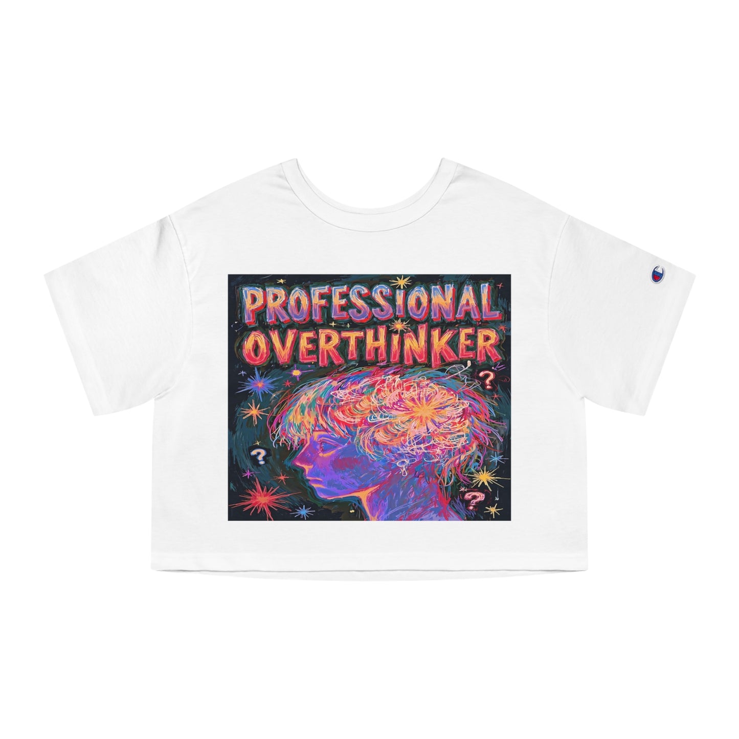 'Professional Overthinker' Champion Heritage Cropped T-Shirt