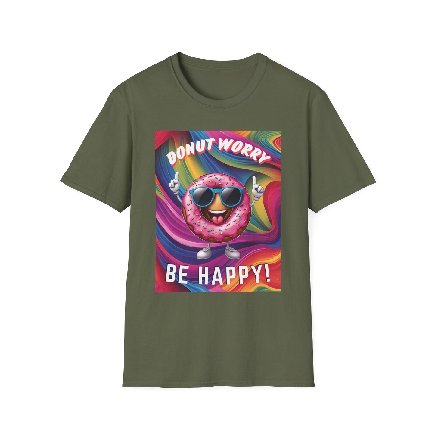 Donut Worry Be Happy – Funny Unisex Soft Cotton T-Shirt