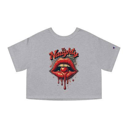 'The Naughty Shirt' Champion Heritage Cropped T-Shirt