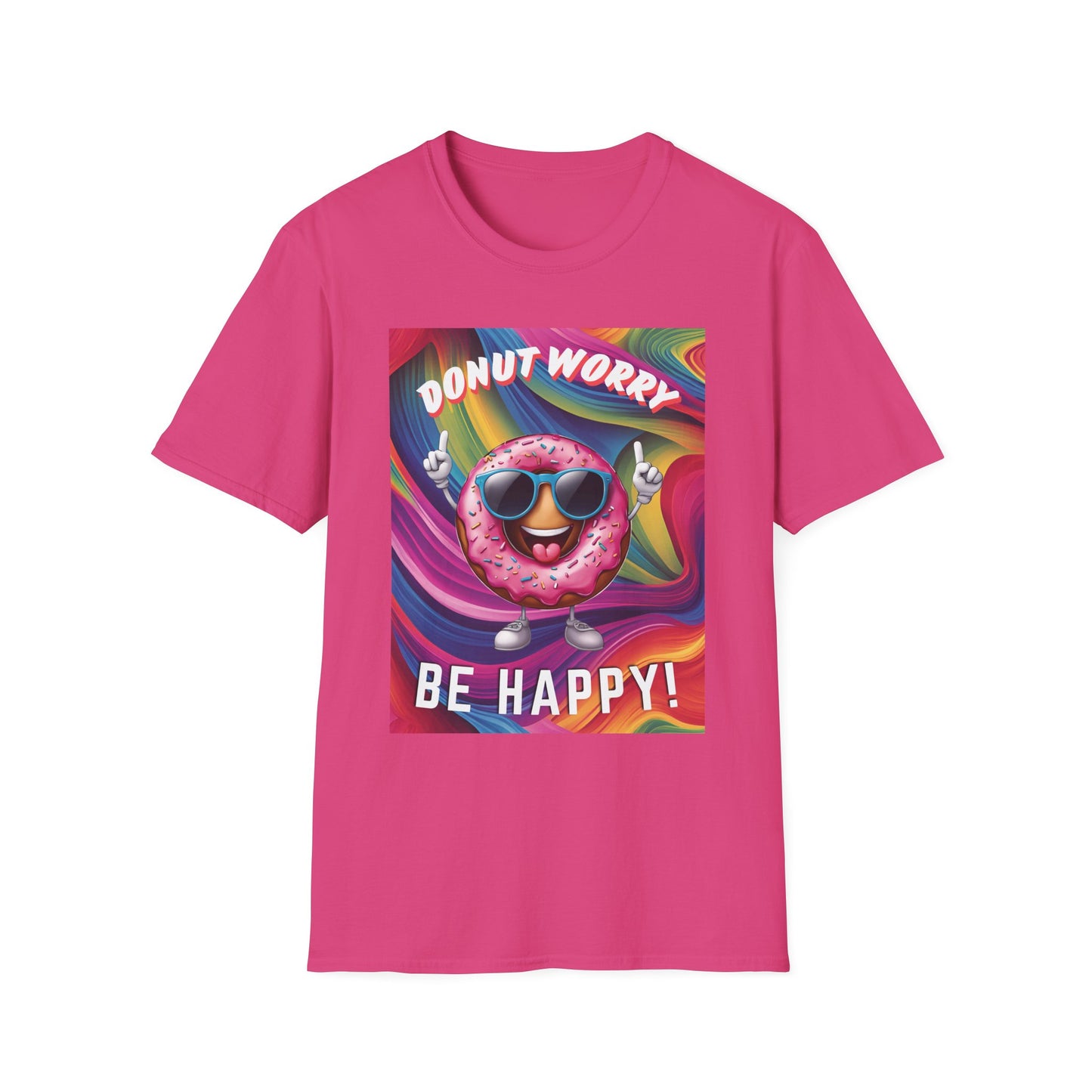 Donut Worry Be Happy – Funny Unisex Soft Cotton T-Shirt