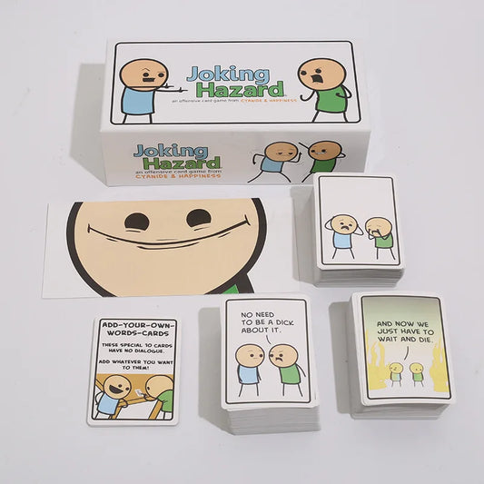 Joking Hazard cards showing hilarious comic combinations