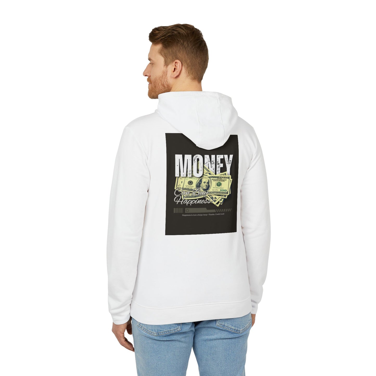 "Happiness = $$$" and  "Money Can Buy Happiness" Adidas Unisex Fleece Hoodie (Front and Back Design)