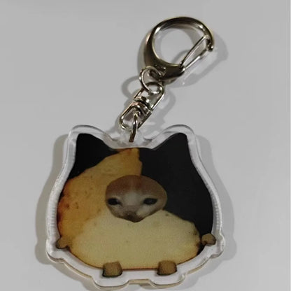 Happy Funny Cat Keychain