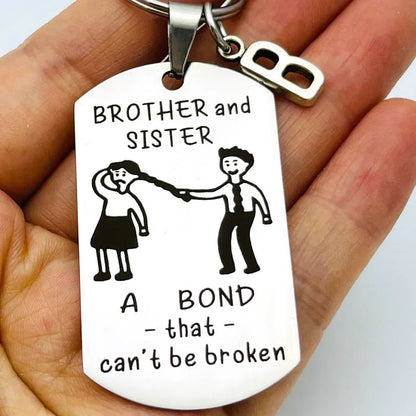 Brother and Sister Keychain – Unbreakable Bond Keepsake Gift