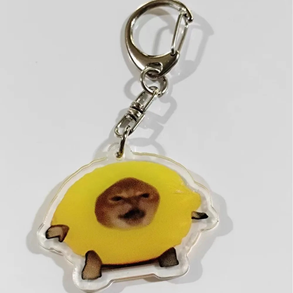 Happy Funny Cat Keychain