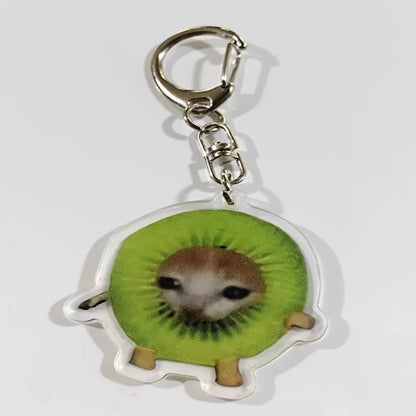 Happy Funny Cat Keychain