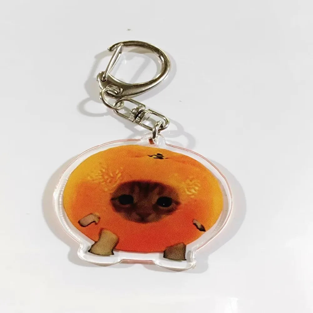 Happy Funny Cat Keychain