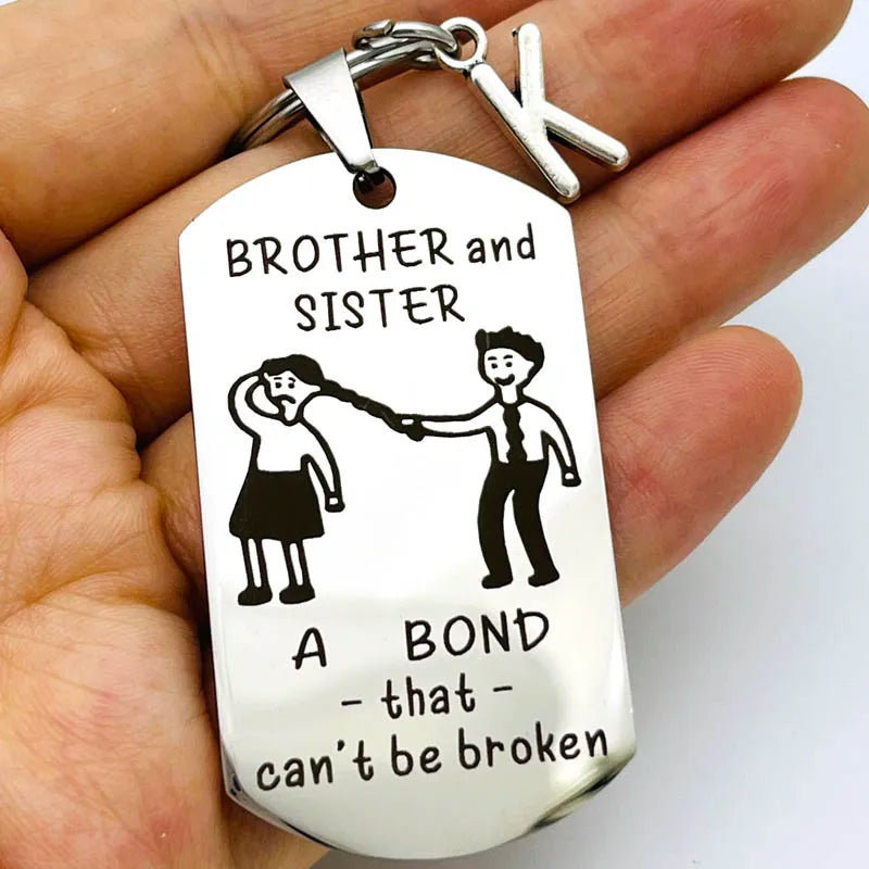 Brother and Sister Keychain – Unbreakable Bond Keepsake Gift