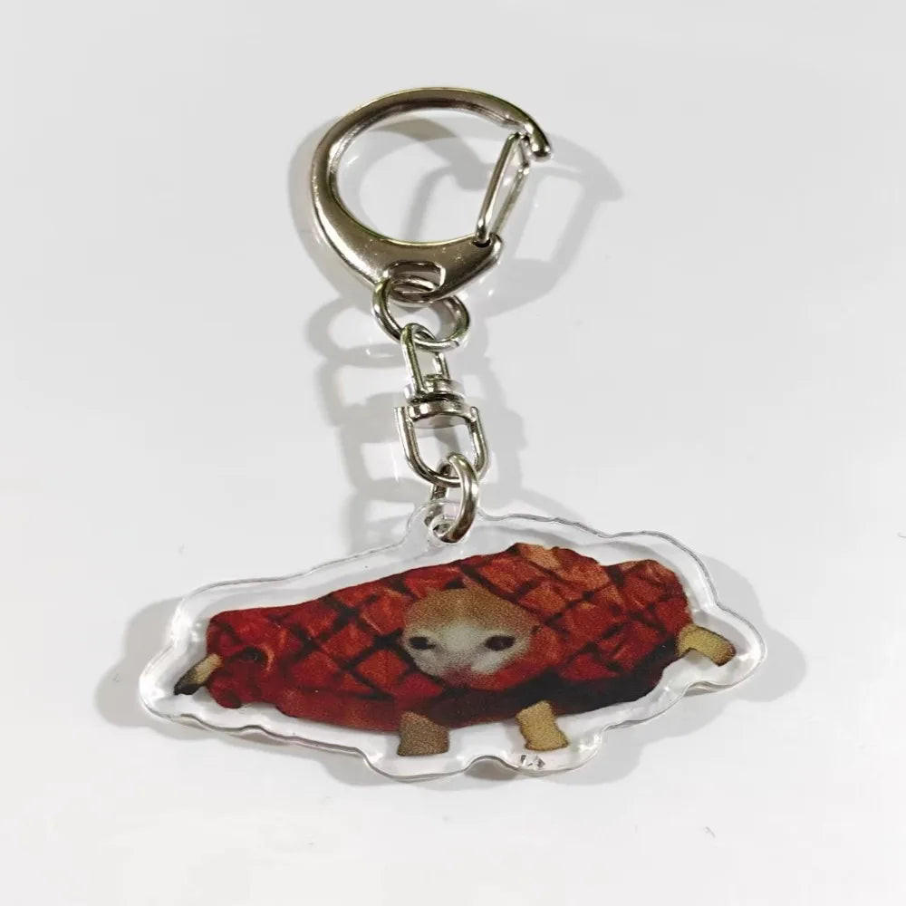 Happy Funny Cat Keychain