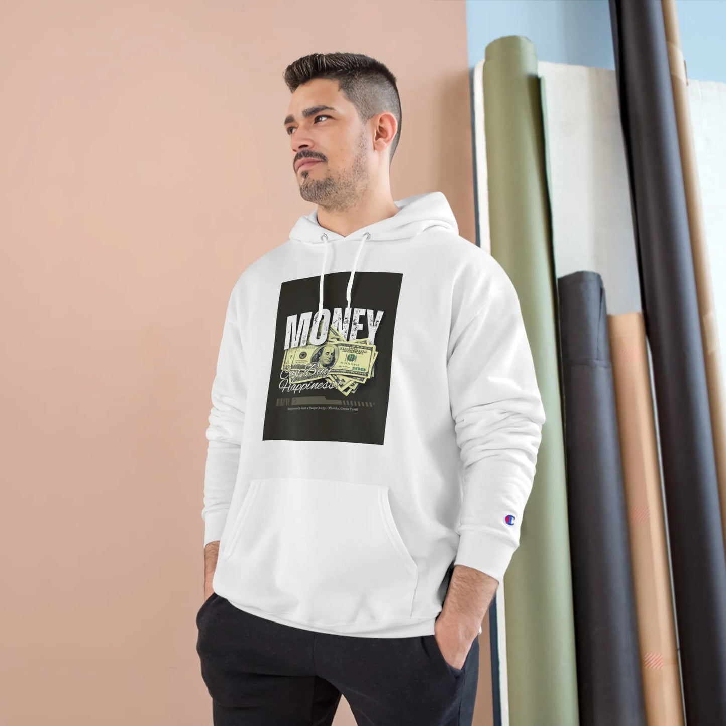 "Money Can Buy Happiness" Champion Eco Hoodie